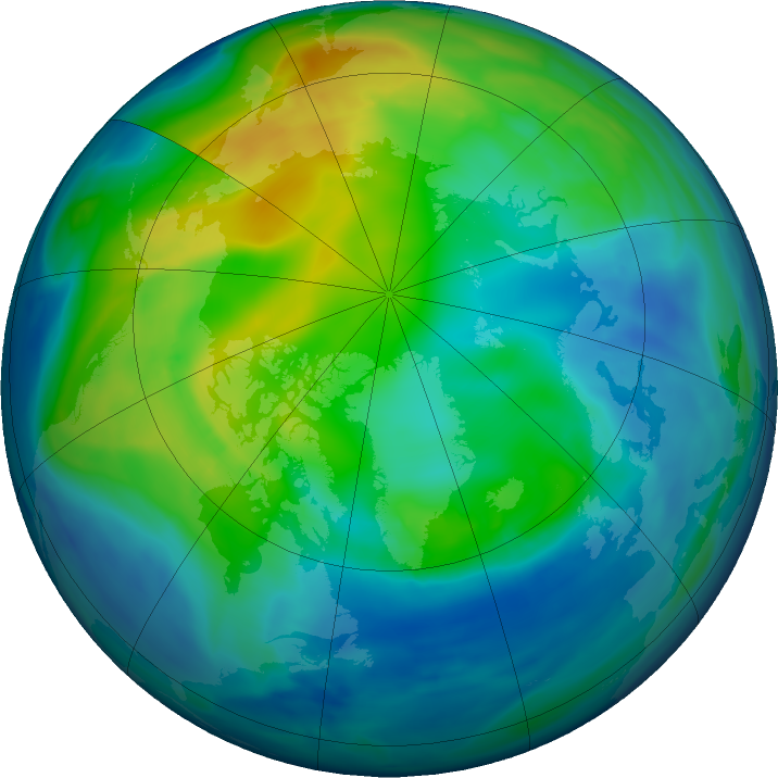 Arctic ozone map for 16 November 2016
